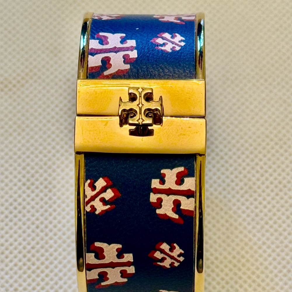 Tory Burch Gold and Blue Jewelry with Decorative Enamel - Picture 5 of 10